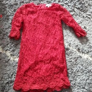 Red lace dress